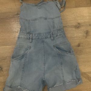 Jean short romper